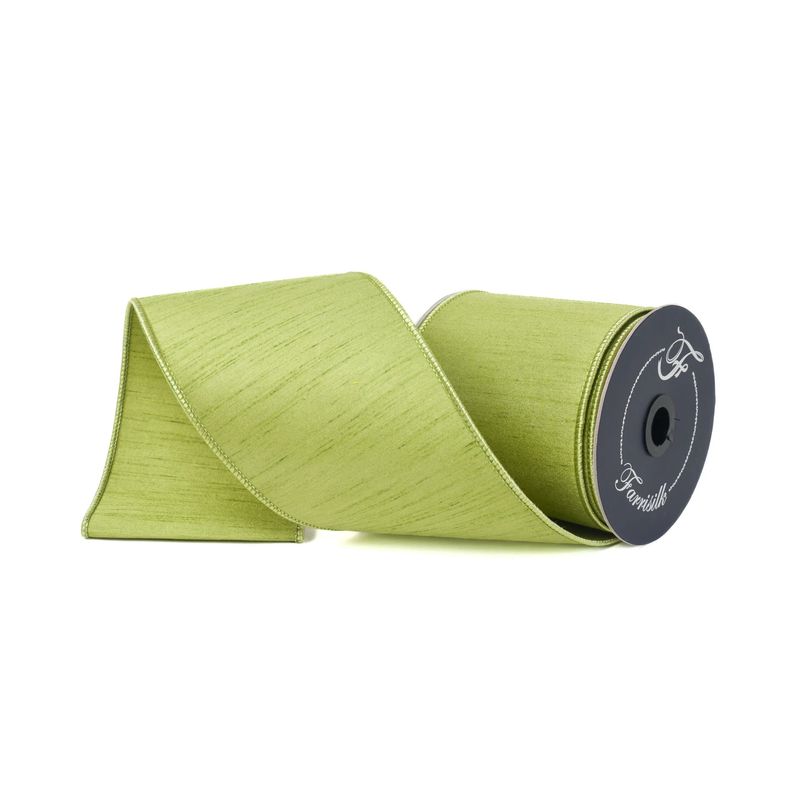 Dupion Ribbon 4"x10yd LIME