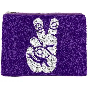 Horned Frogs Beaded Pouch
