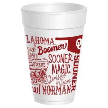 OU-Traditions Crimson Styrofoam Cups