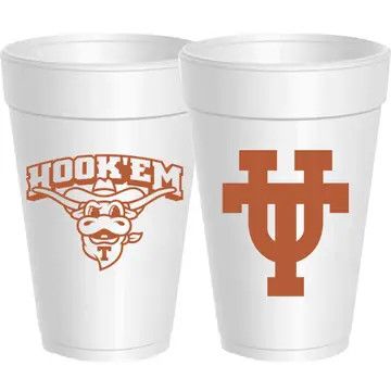Texas-Hook 'Em Styrofoam Cups