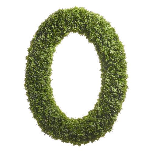 30.5" Iced Oval Cedar Wreath