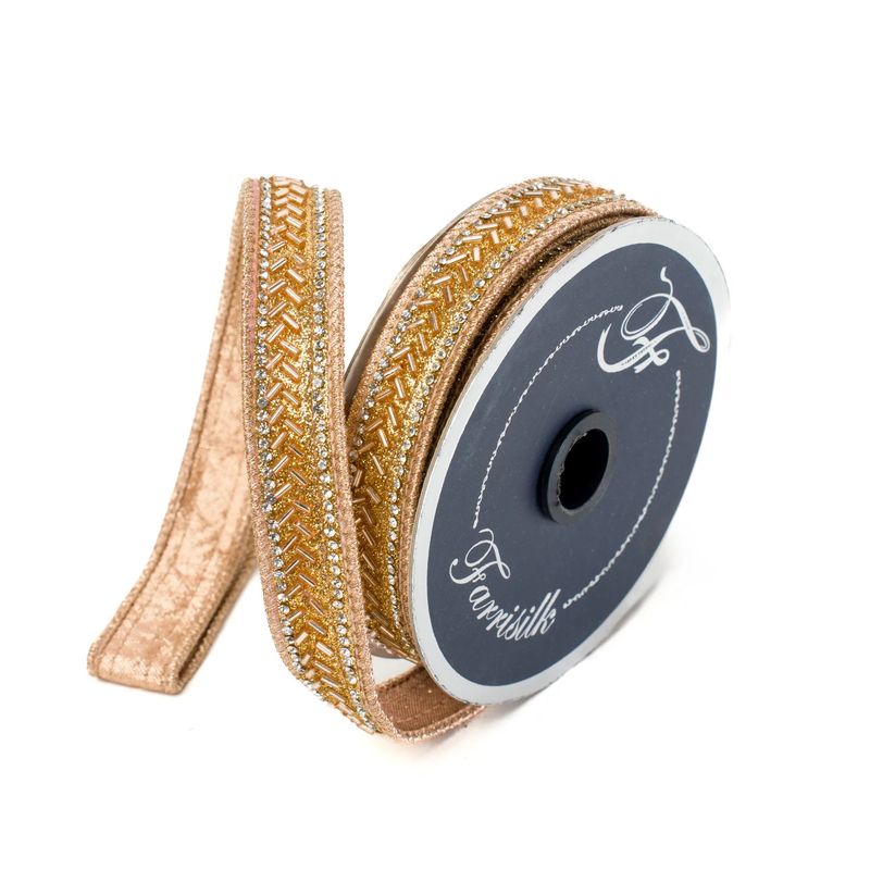 Baguette Trim Ribbon ROSE GOLD .75"x5yd