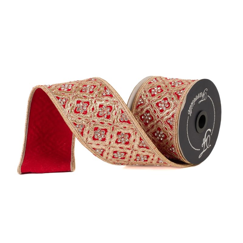 Heirloom Tapestry Ribbon RED 3"x5yd