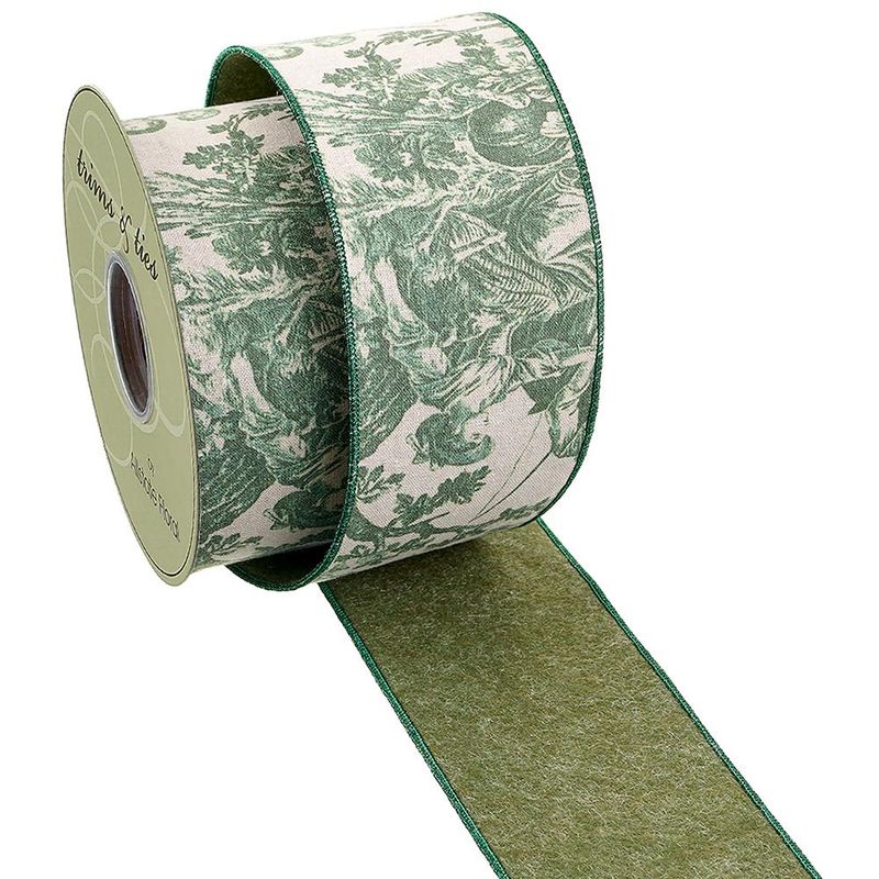 RIBBON 4"Wx10yd Toile GR