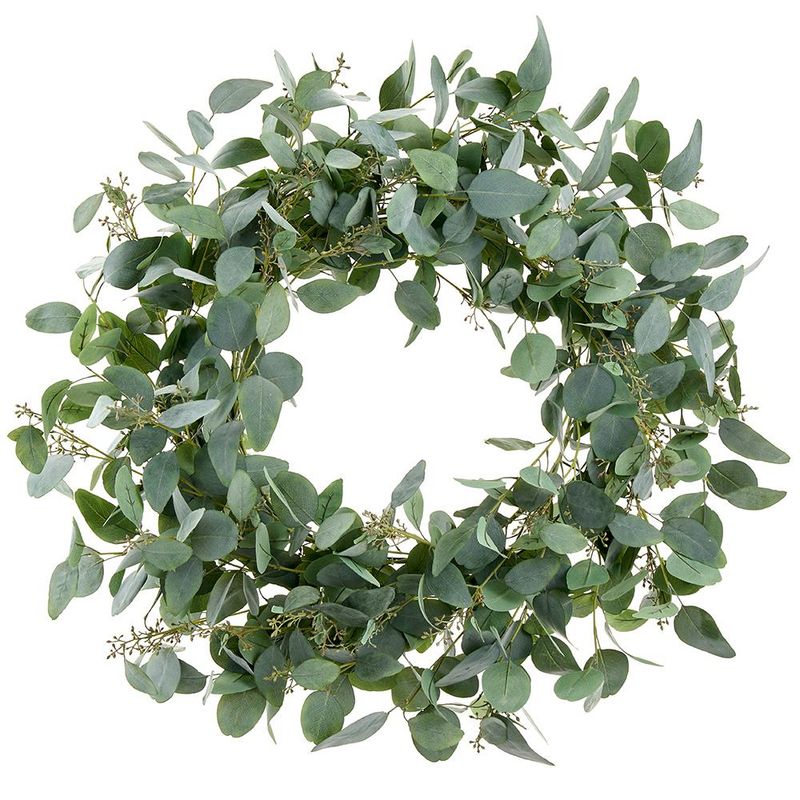 38" Eucalyptus Wreath GR/GY