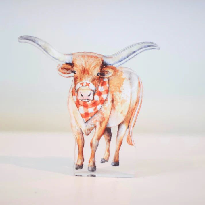 (Texas) Lonestar Longhorn Acrylic 5x7"