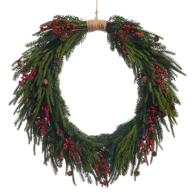33" Berry, Pinecone, &amp; Pine Wreath