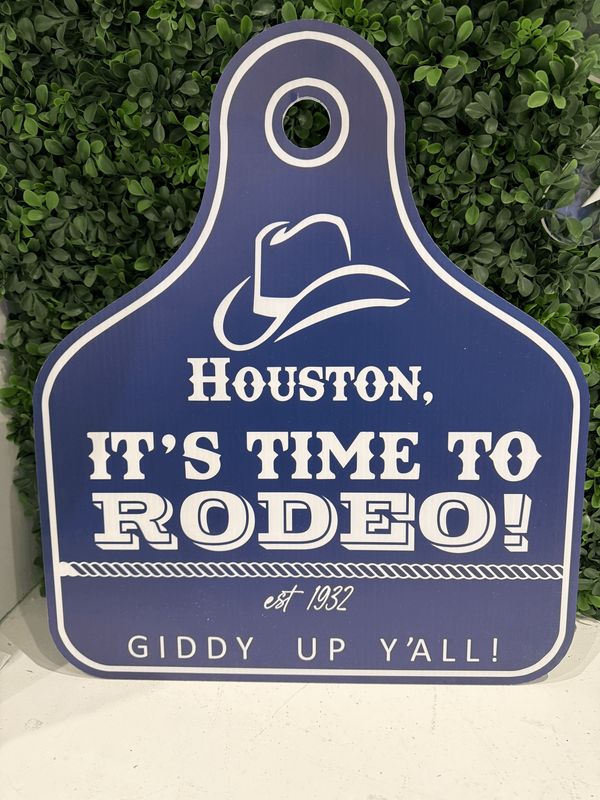 Houston  Blue It's Time to Rodeo Door Hanger