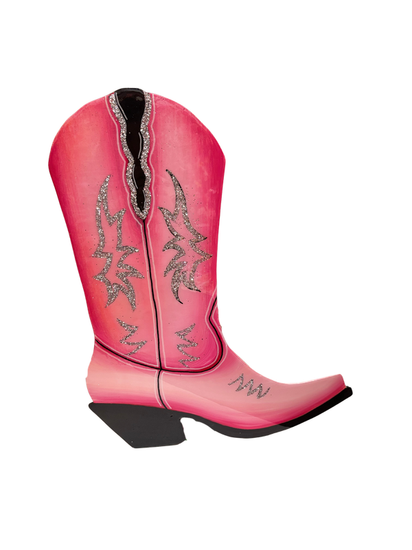 Boot Door Hanger-Pink w/ Silver Trim