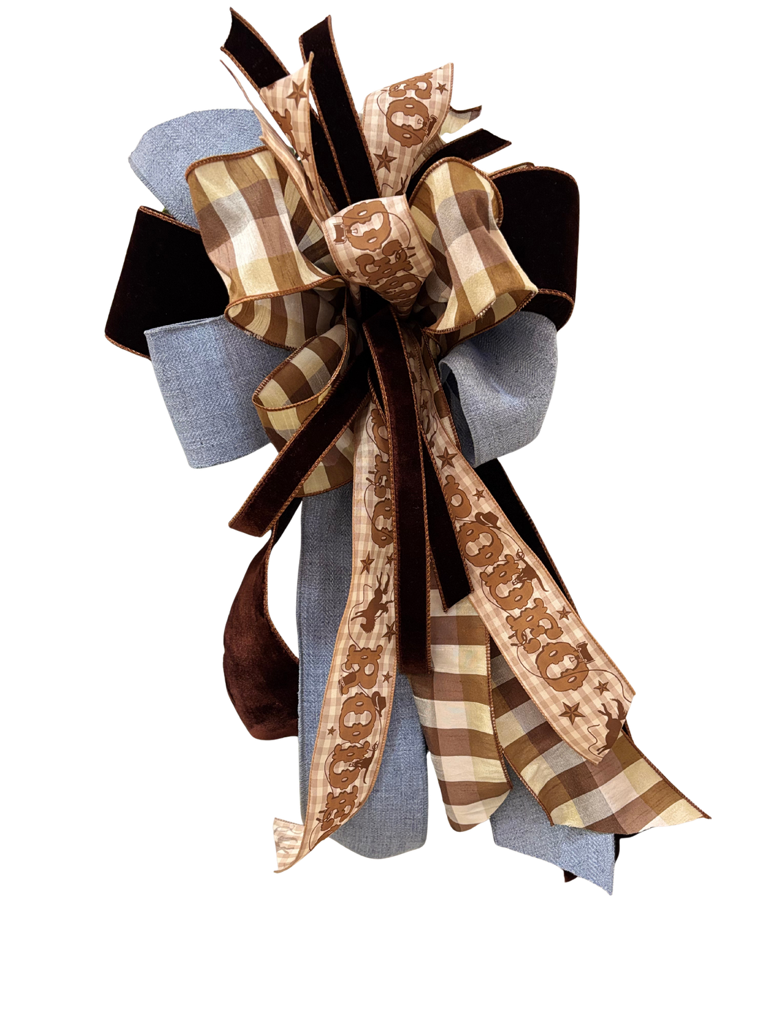 Blue, Brown &amp; Rodeo Bow