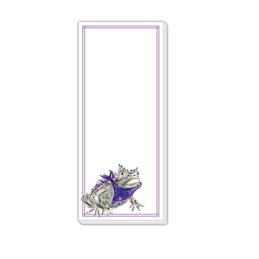 Hand Painted Horned Frog Skinny Notepad