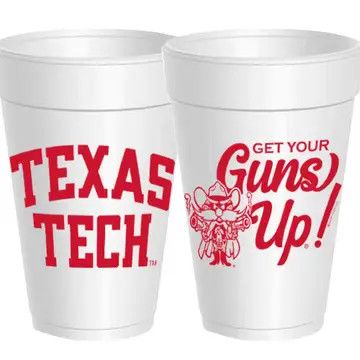 Texas Tech-Get Your Guns Up Styrofoam Cups