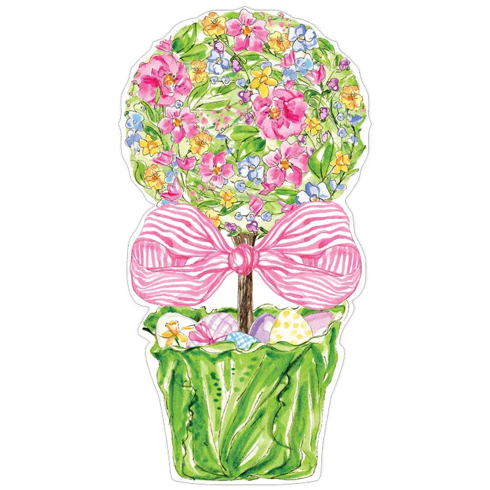 Floral Topiary With Pink Bow And Eggs Posh Die-Cut Placemat