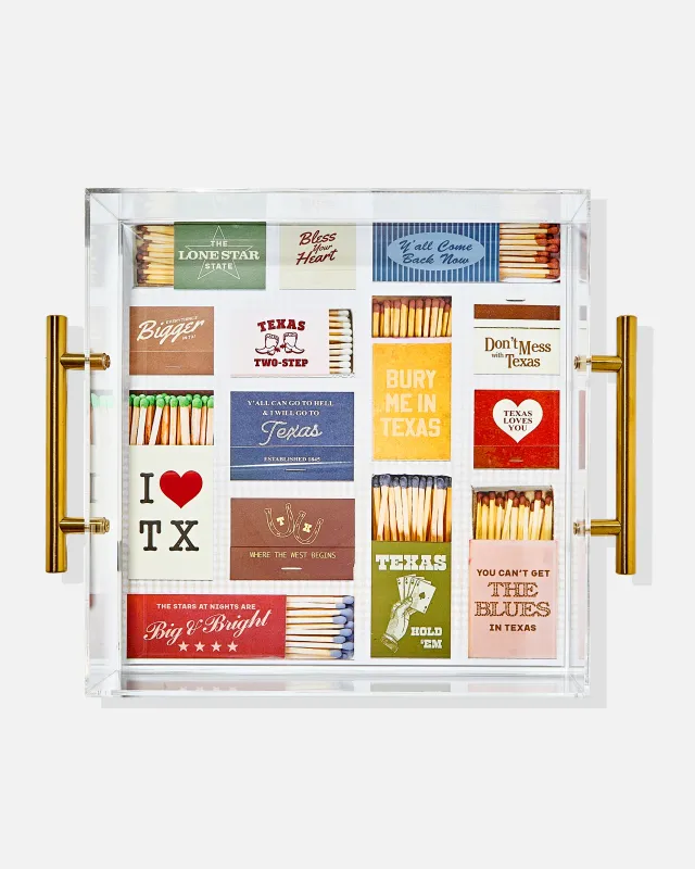 Texas Matchbook Large Acrylic Tray