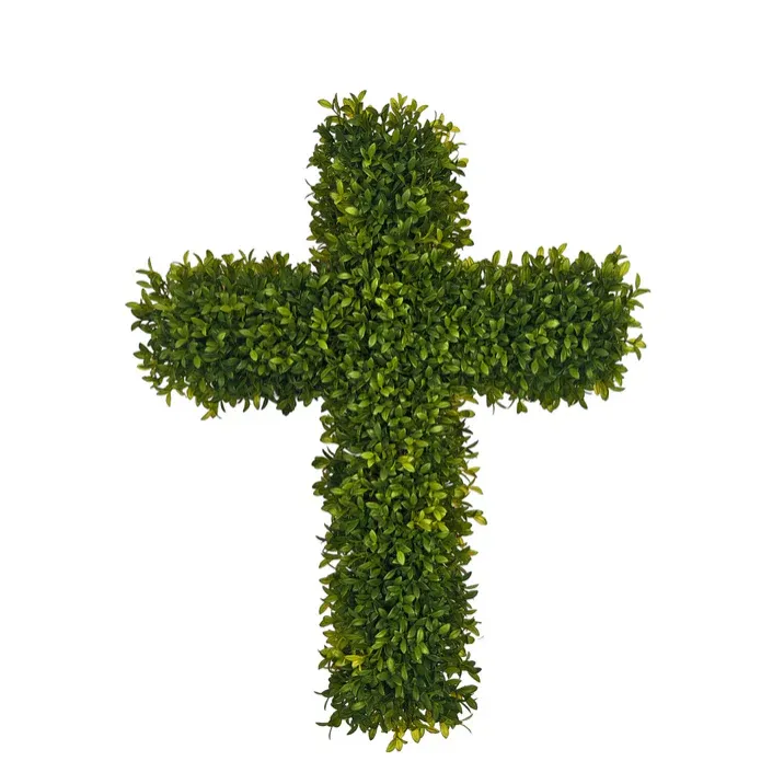 Cross Boxwood Wreath