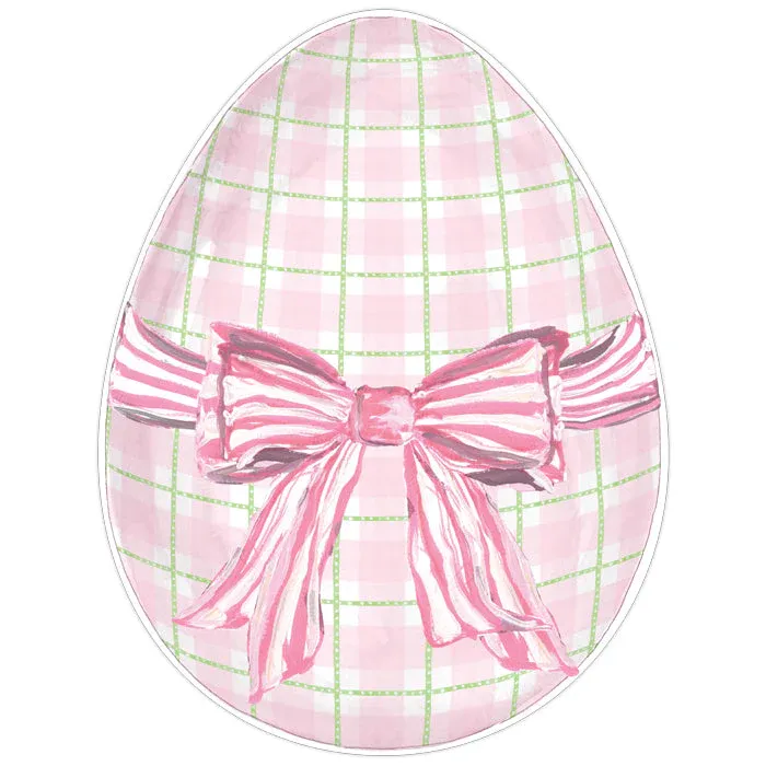 Lauren Dunn Pink Bow Pink Plaid with Green Accent Posh Die-Cut Placemat
