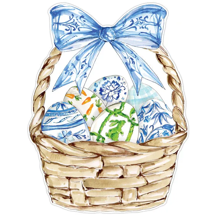 Easter Basket Blue Bow Posh Die-Cut Placemat