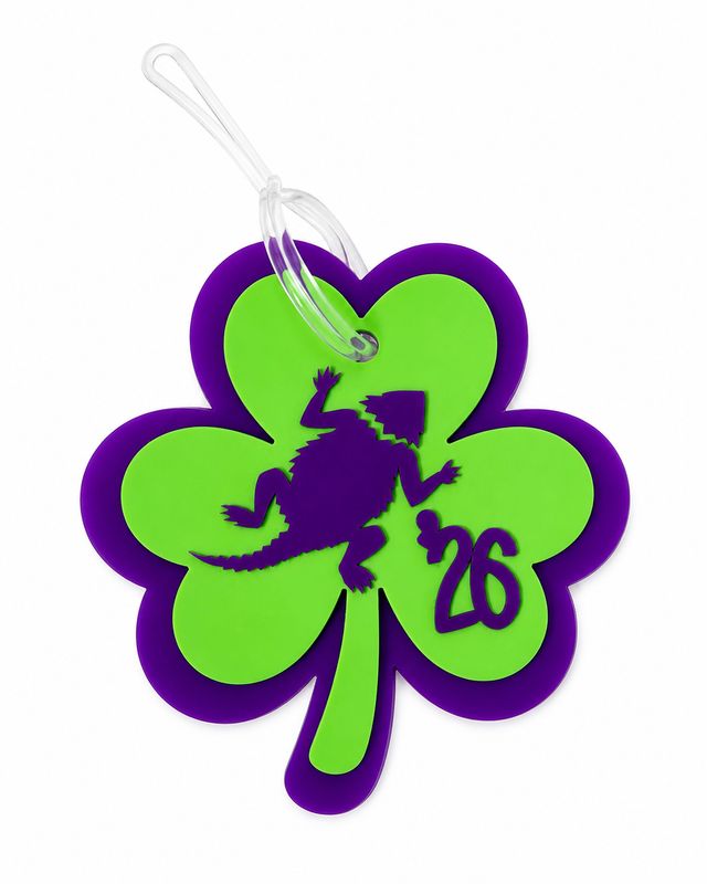 Lucky Frog Shamrock Bag Tag