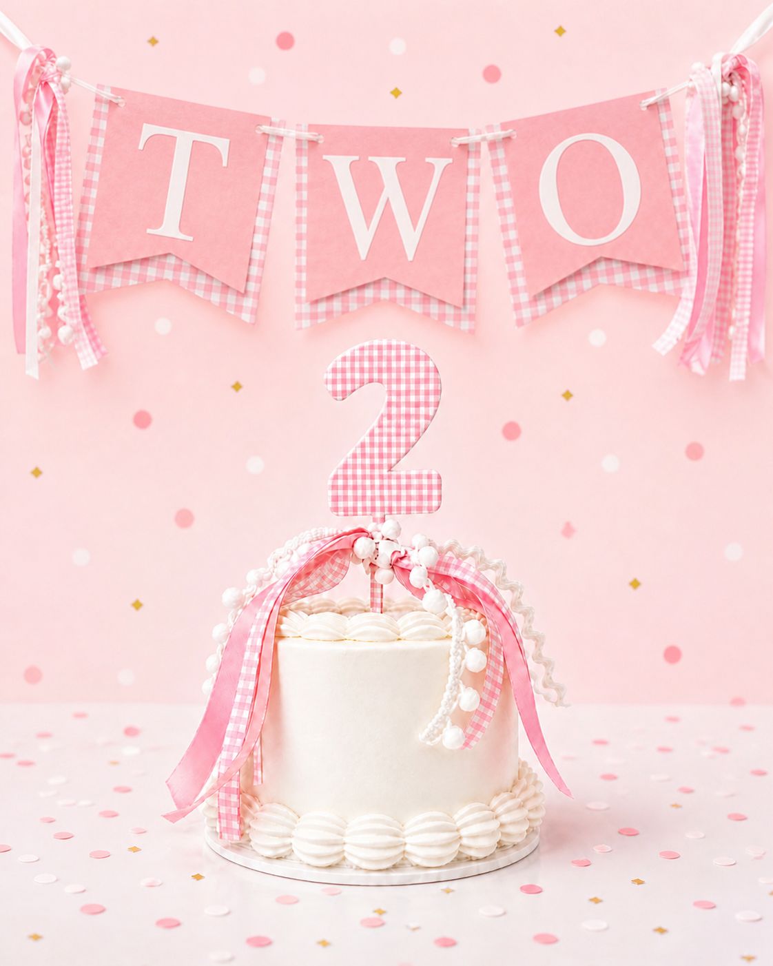 Pink "TWO" Banner