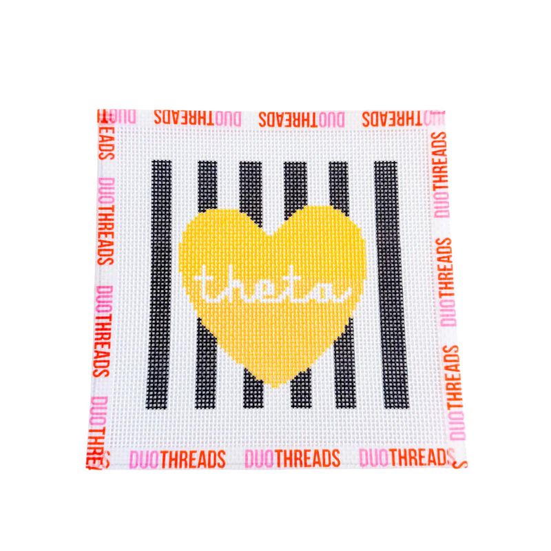 Sorority Heart Needlepoint Canvas Kit-Kappa Alpha Theta