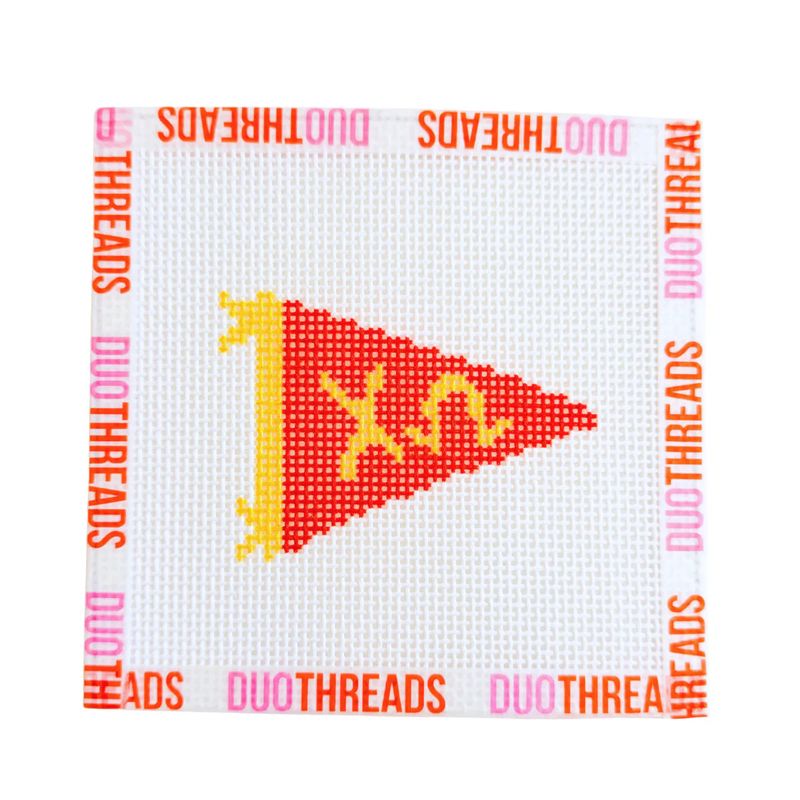 Sorority Pennant Needlepoint Canvas Kit-Chi Omega
