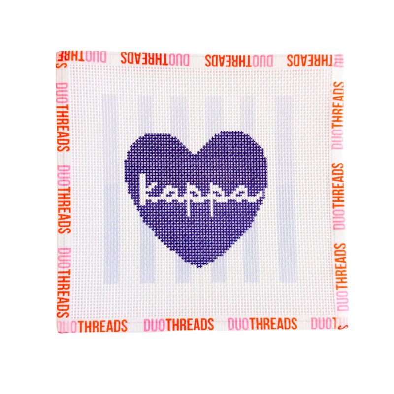 Sorority Heart Needlepoint Canvas Kit-Kappa Kappa Gamma