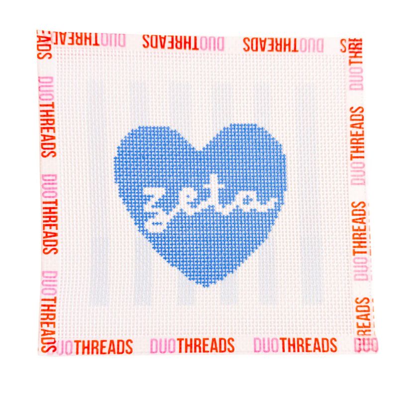 Sorority Heart Needlepoint Canvas Kit-Zeta Tau Alpha
