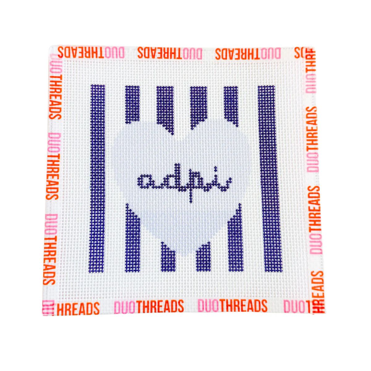 Sorority Heart Needlepoint Canvas Kit-Alpha Delta Pi