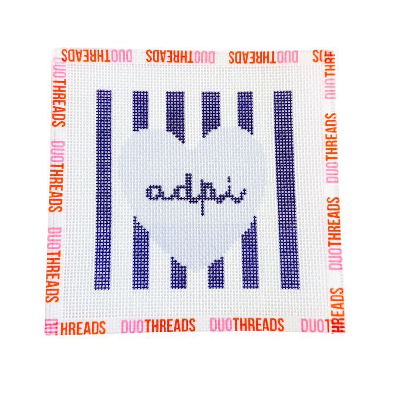 Sorority Heart Needlepoint Canvas Kit-Alpha Delta Pi