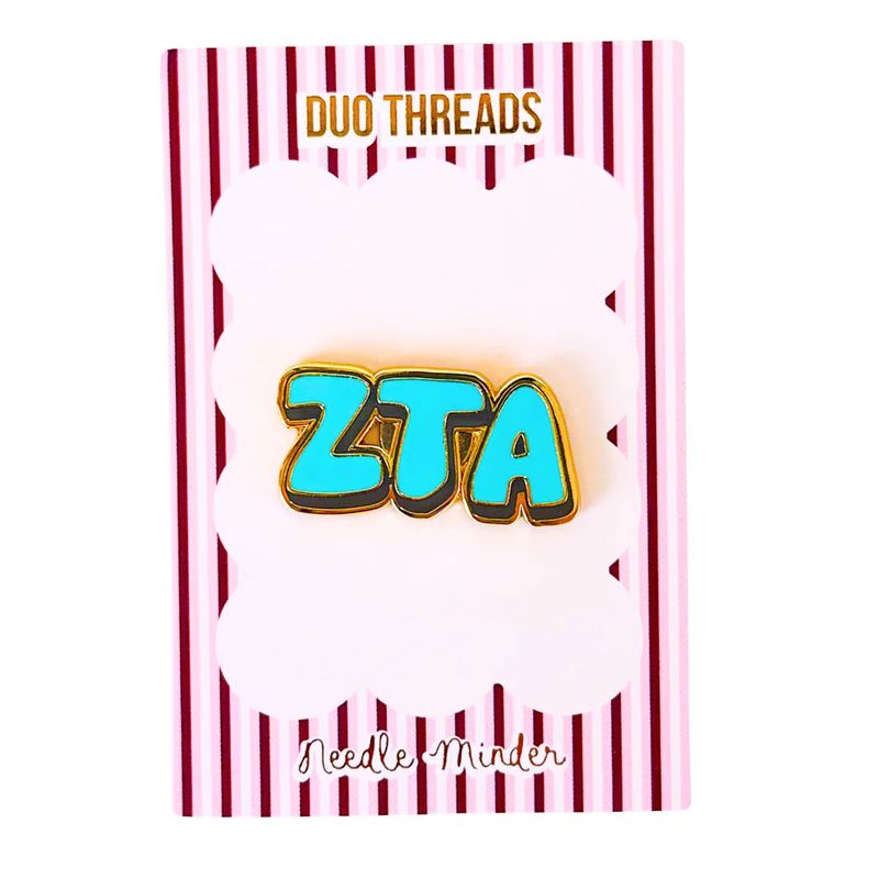 Sorority Bubble Letter Needle Minder-Zeta Tau Alpha