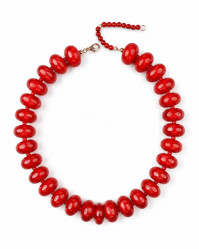 Red Chunky Beaded Necklace