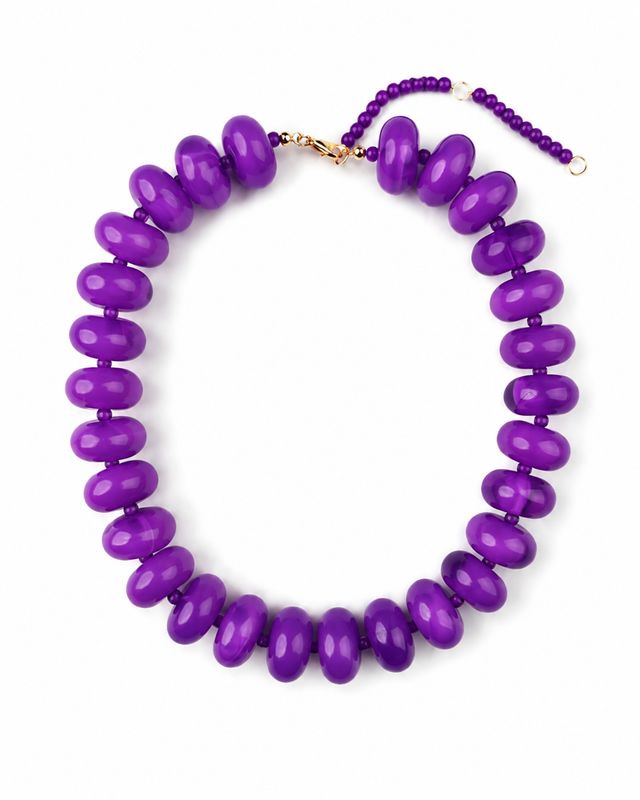 Purple Chunky Beaded Necklace