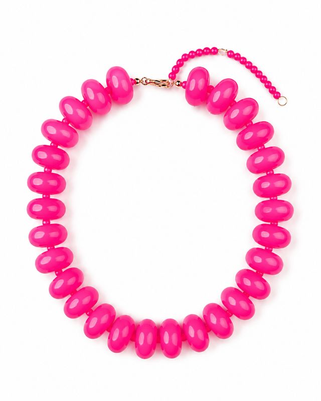 Hot Pink Chunky Beaded Necklace