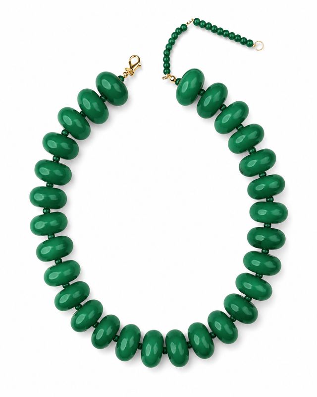 Green Chunky Beaded Necklace