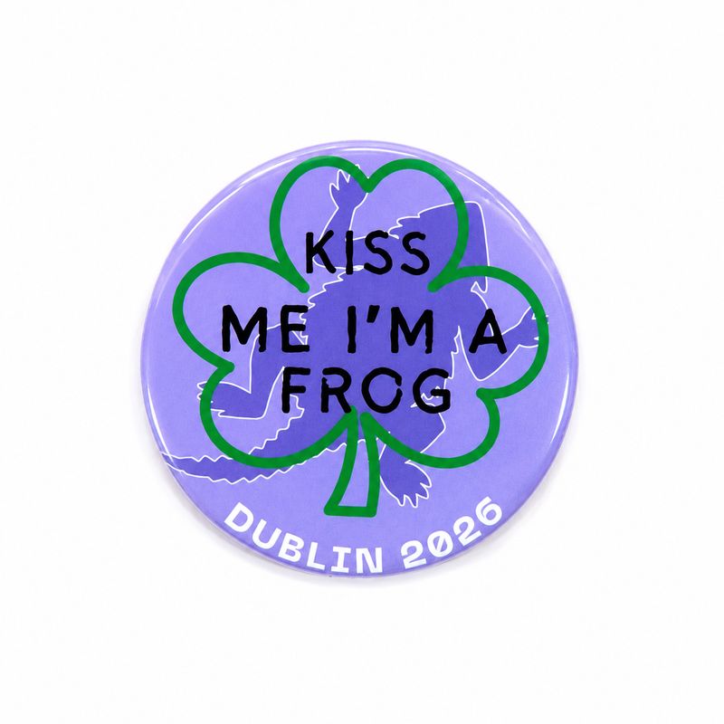 Kiss Me I'm A Frog Button