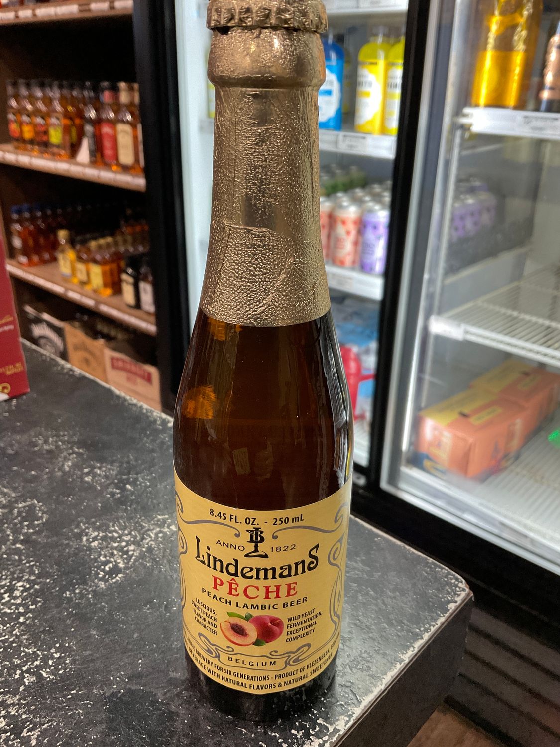 LINDEMANS PECHE LAMBIC, 8.45OZ SINGLE