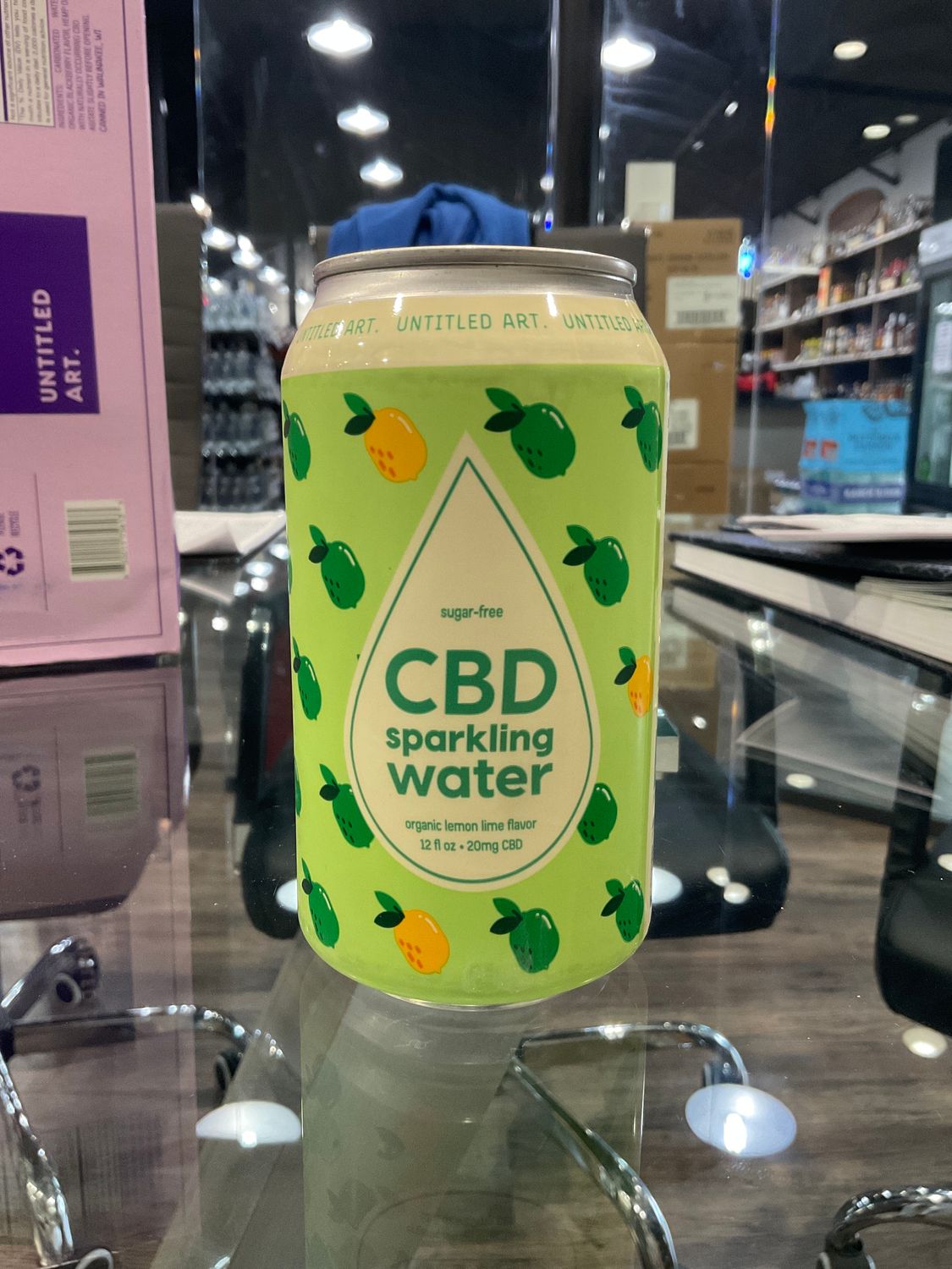 UNTITLED ART CBD LEMON LIME SPARKLING WATER, 12OZ