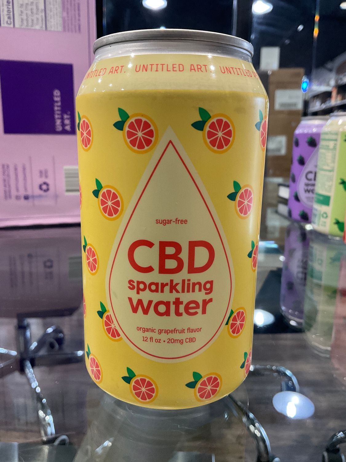 UNTITLED ART CBD GRAPEFRUIT SPARKLING WATER, 12OZ