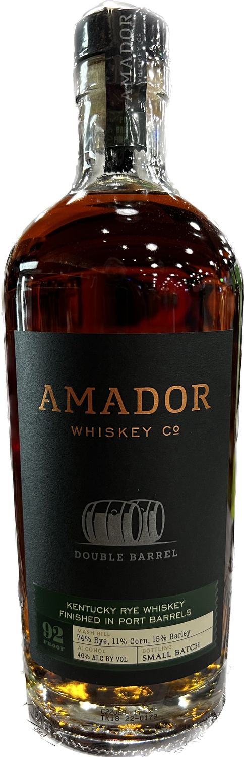 AMADOR DOUBLE BARREL RYE WHISKEY PORT FINISH, 750ML