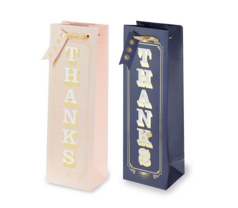 ASSORTED THANKS SINGLE BOTTLE GIFT BAG