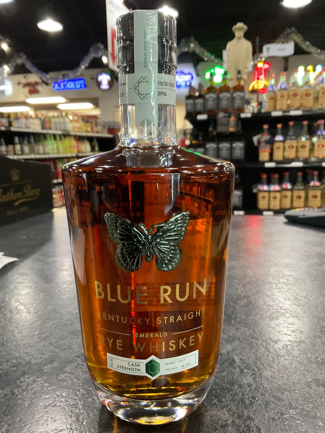BLUE RUN EMERALD RYE WHISKEY, 750ML