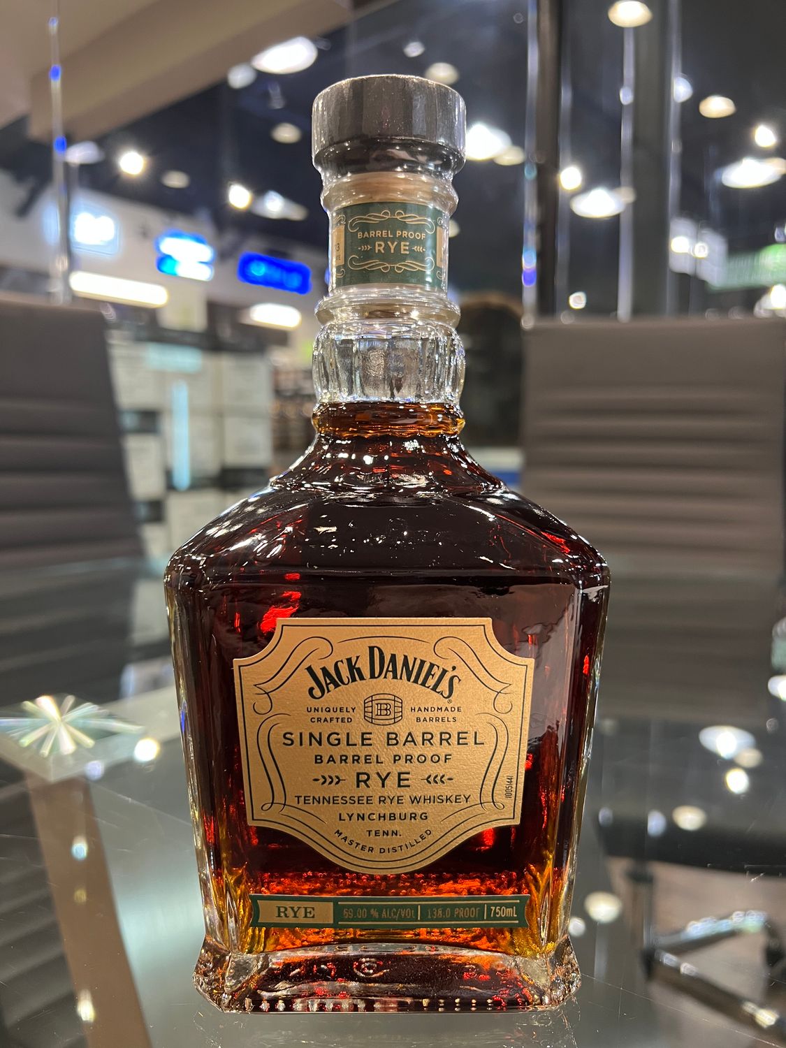 JACK DANIEL&#39;S TENNESSEE RYE WHISKEY SINGLE BARREL BARREL PROOF, 750ML
