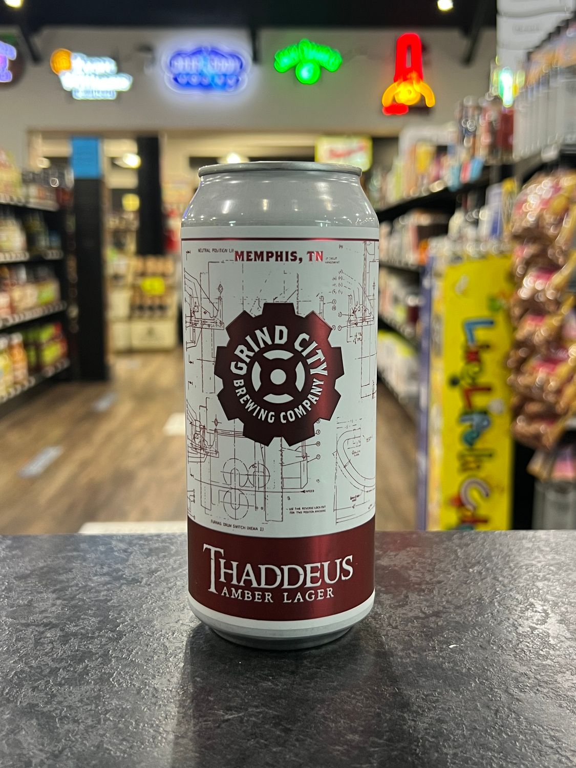 GRIND CITY THADDEUS AMBER LAGER, 16OZ CAN