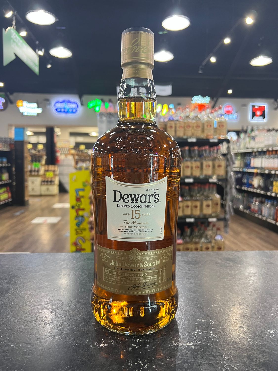 DEWAR’S 15YR SCOTCH, 1.75 L
