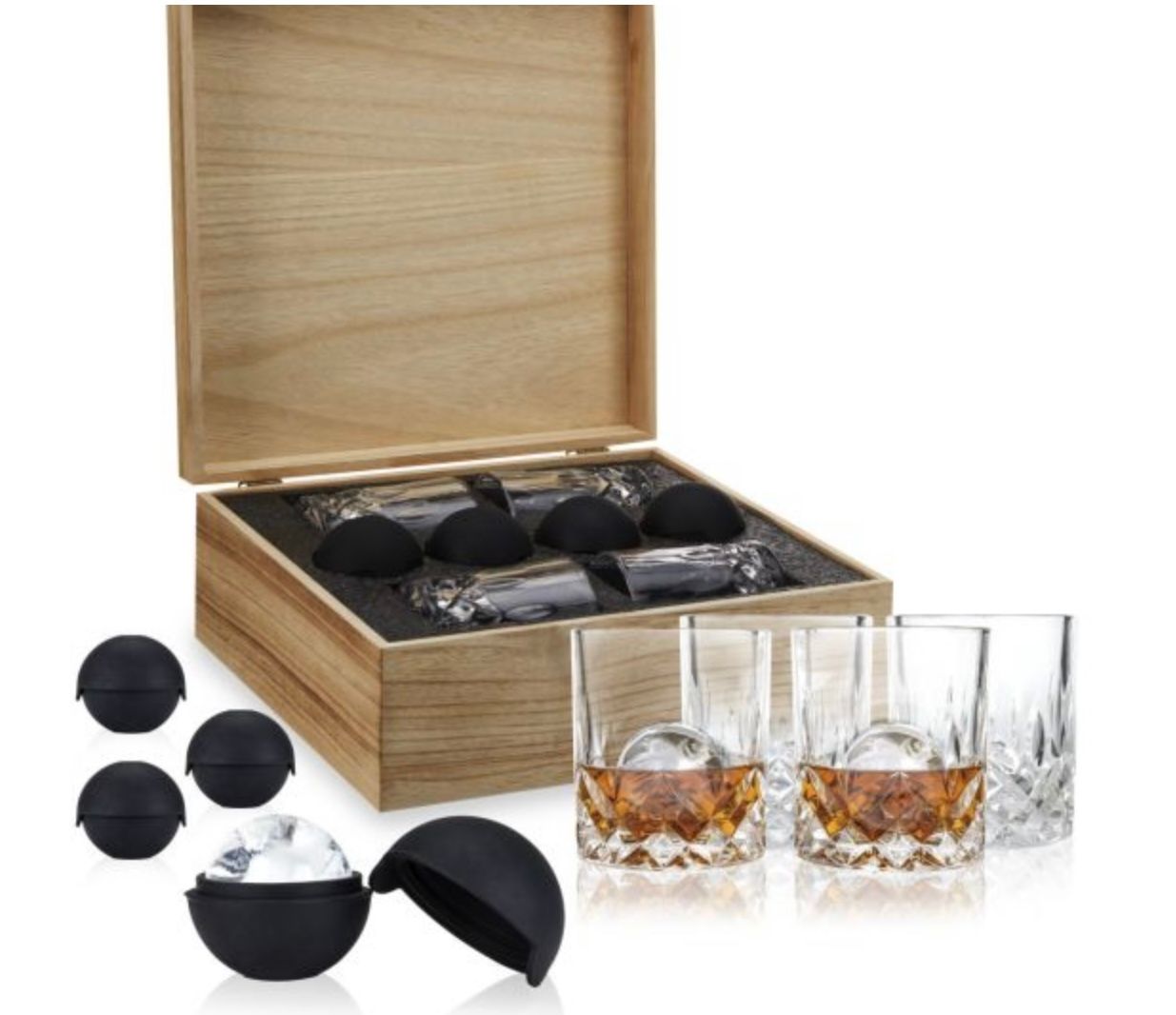 LIQUOR GLASS AND ICE SPHERE BOX SET