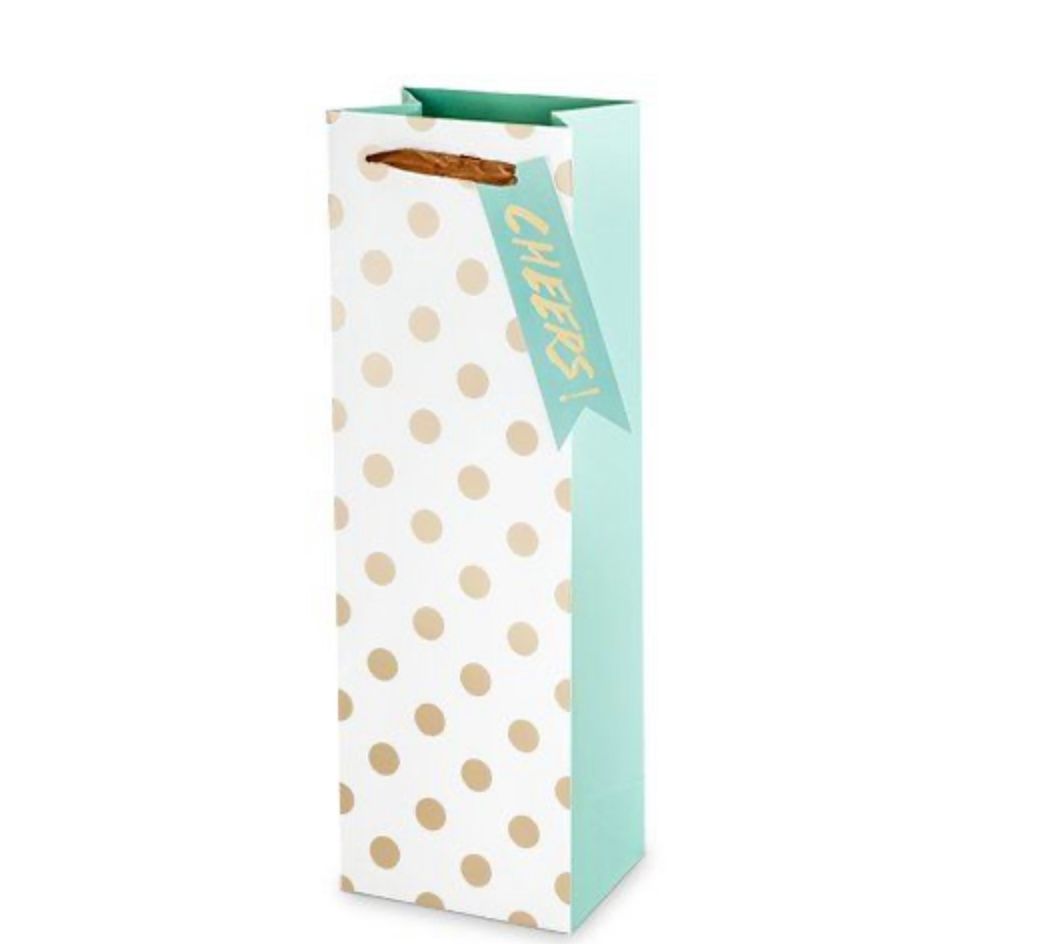 ASSORTED LARGE GOLD POLKA DOT GIFT BAG