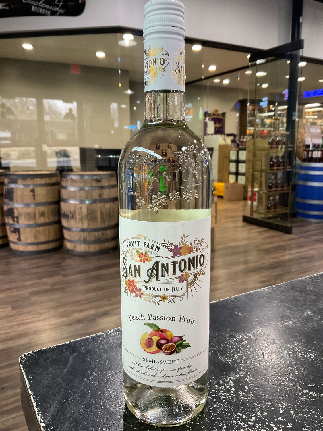 SAN ANTONIO FRUIT FARM PEACH PASSIONFRUIT, 750ML