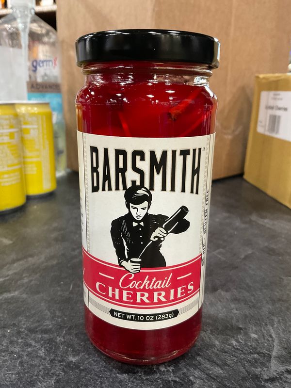 BARSMITH COCKTAIL CHERRIES, 10OZ