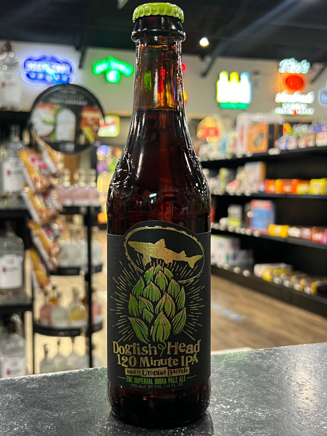DOGFISH HEAD 120 MINUTE IPA AGED IN UTOPIAS, 12OZ SINGLE