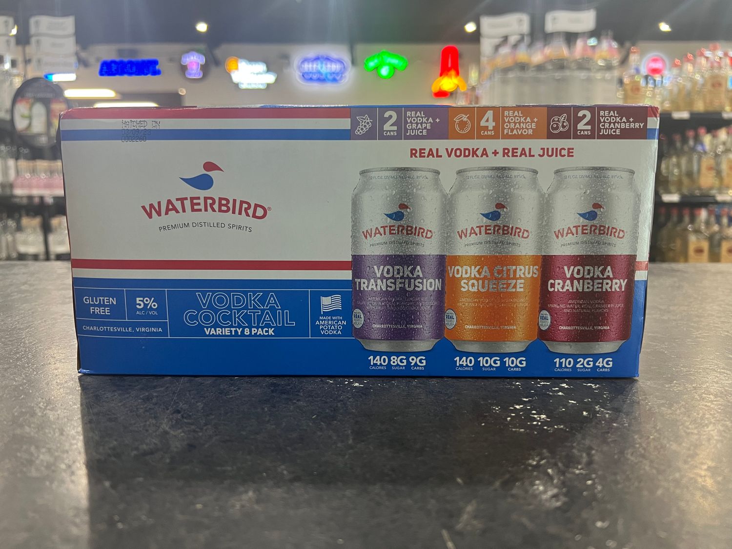 WATERBIRD VODKA VARIETY CANS, 8PK